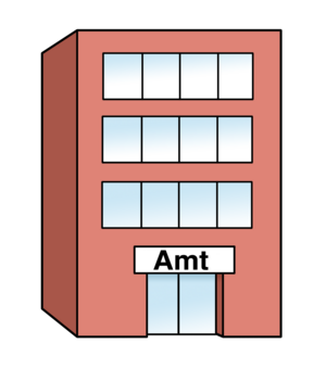 Gebäude mit Aufschrift "Amt"